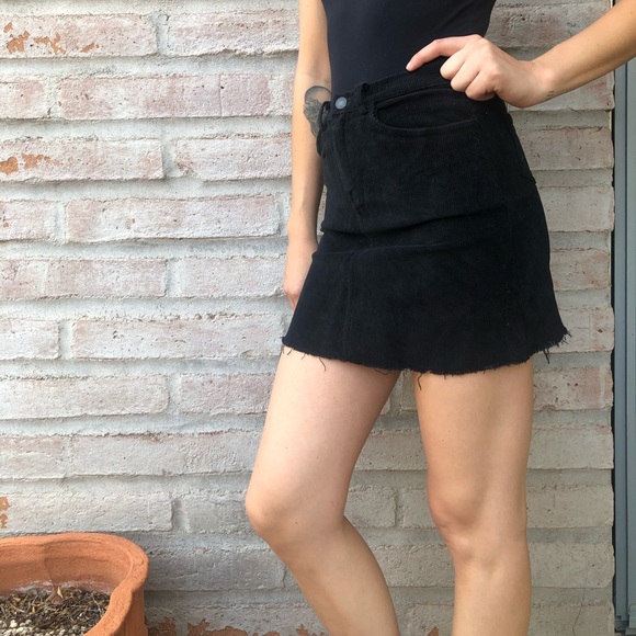 Brandy Melville Black Corduroy Skirt - Picture 2 of 4
